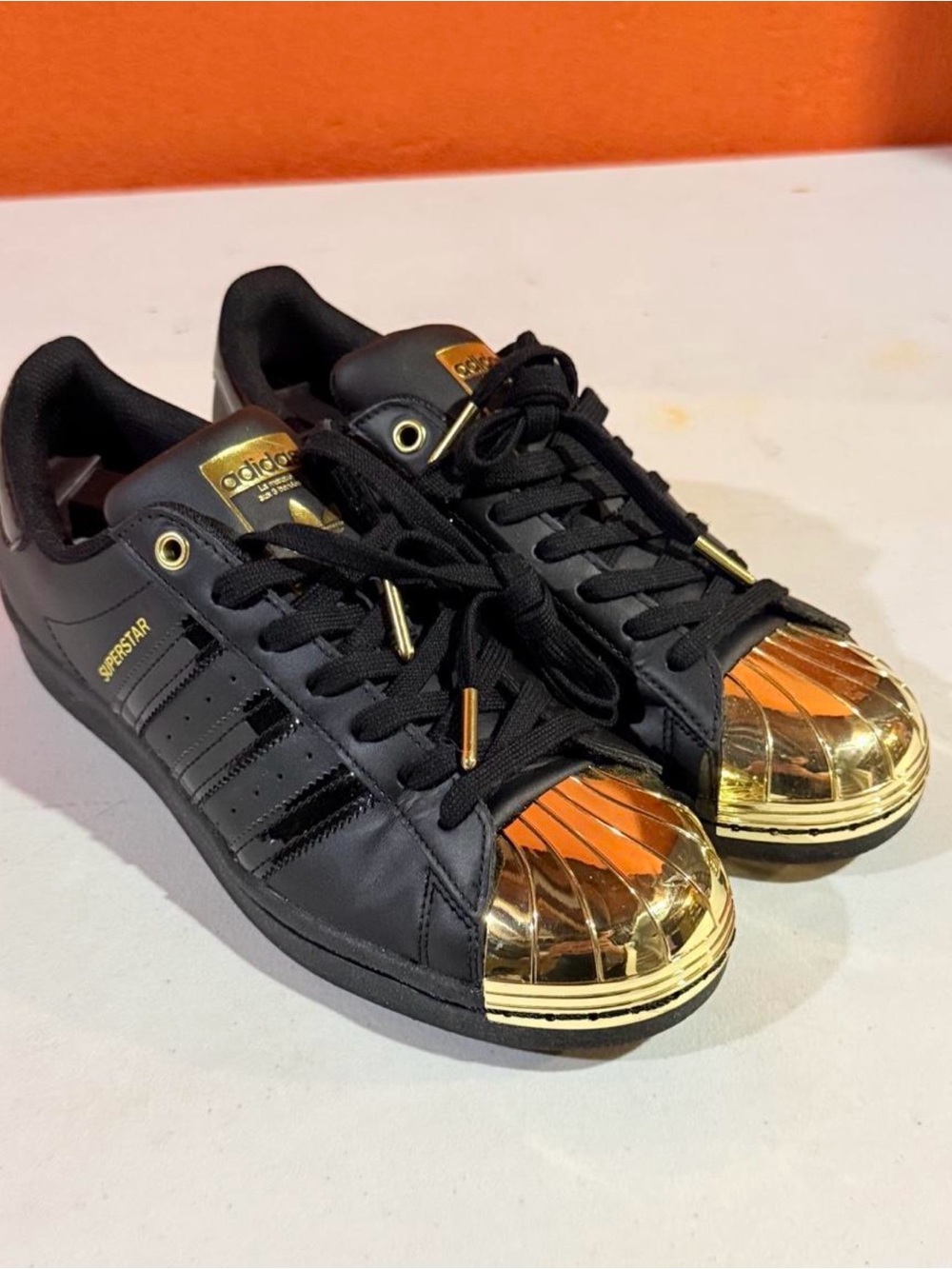 adidas Men’s Superstar Sneakers - Black with Gold Toe